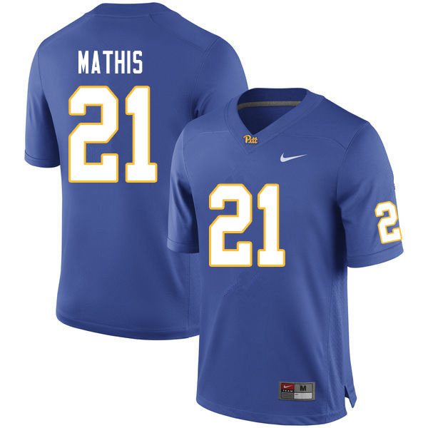 Men #21 Damarri Mathis Pitt Panthers College Football Jerseys Sale-Royal